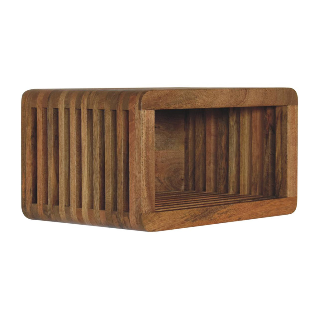 Soba floating bedside table wall-mounted in bedroom – side view