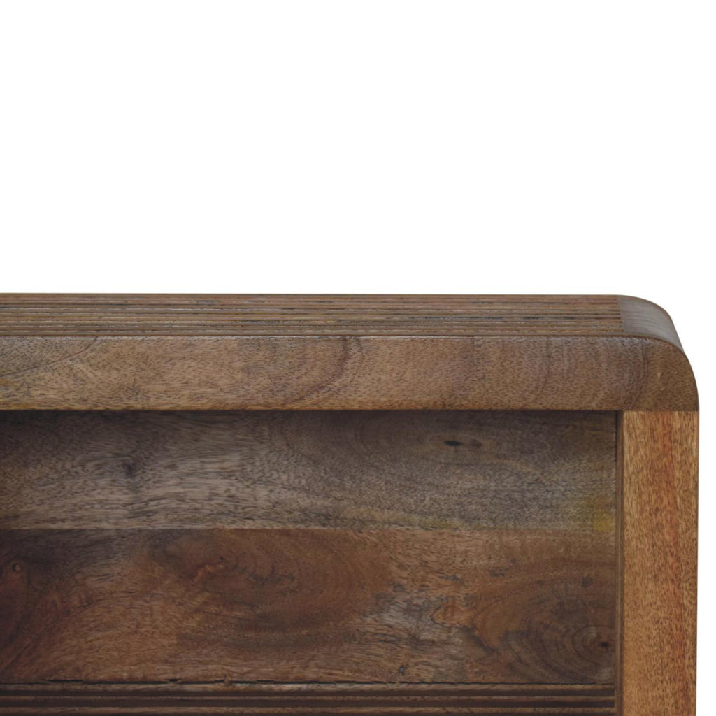 Soba wall-mounted bedside in bedroom with open storage slot