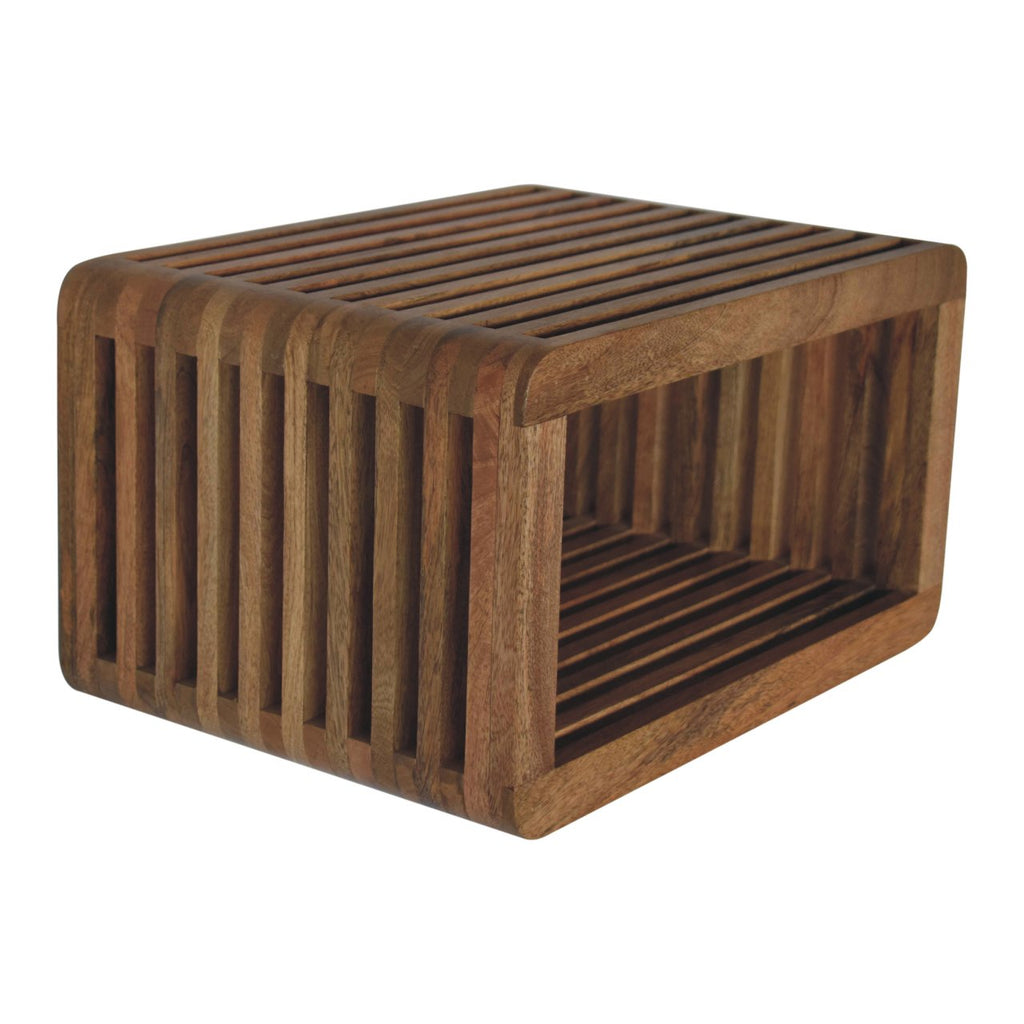 Soba bedside table oak finish viewed from above