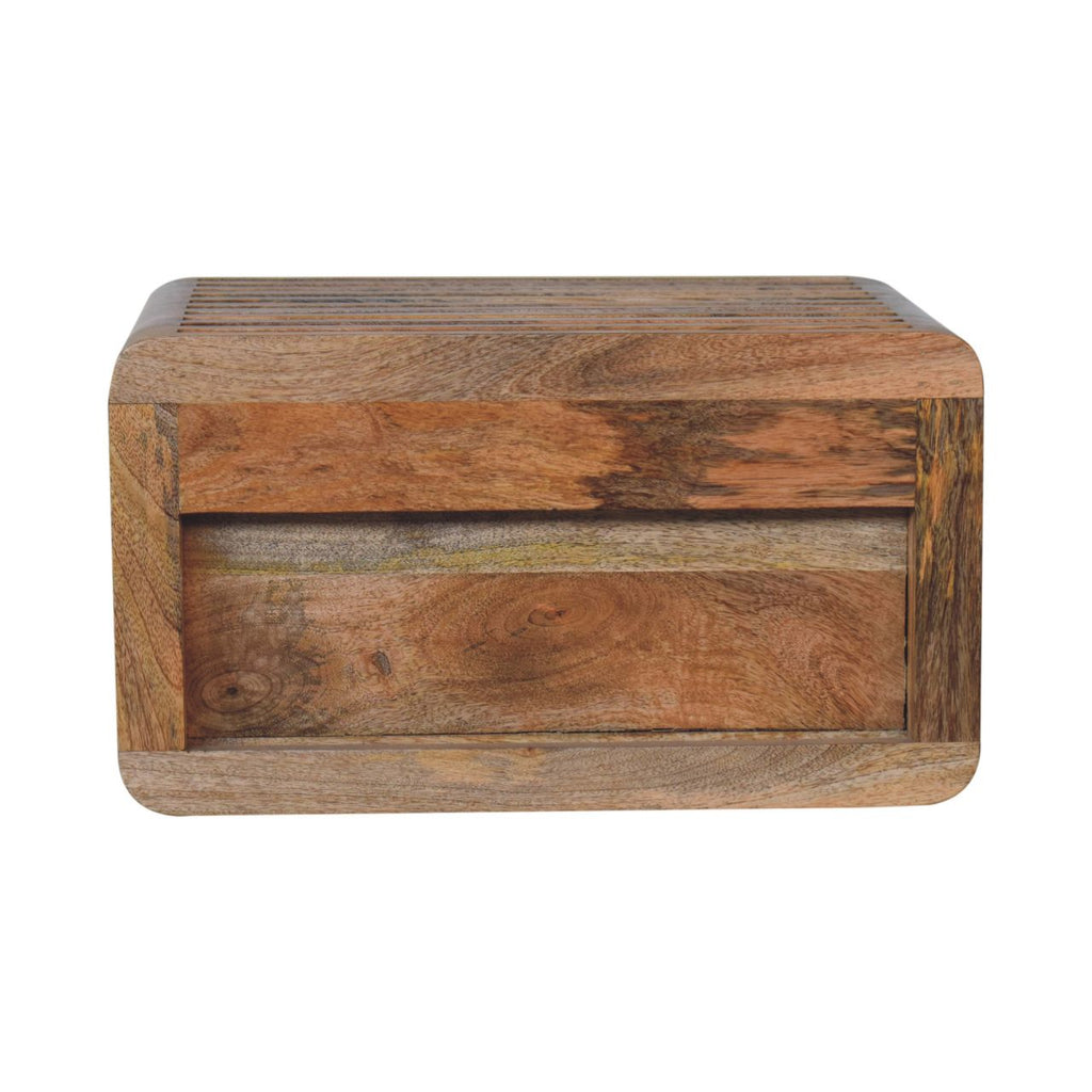 Soba solid mango wood bedside table dimensions view