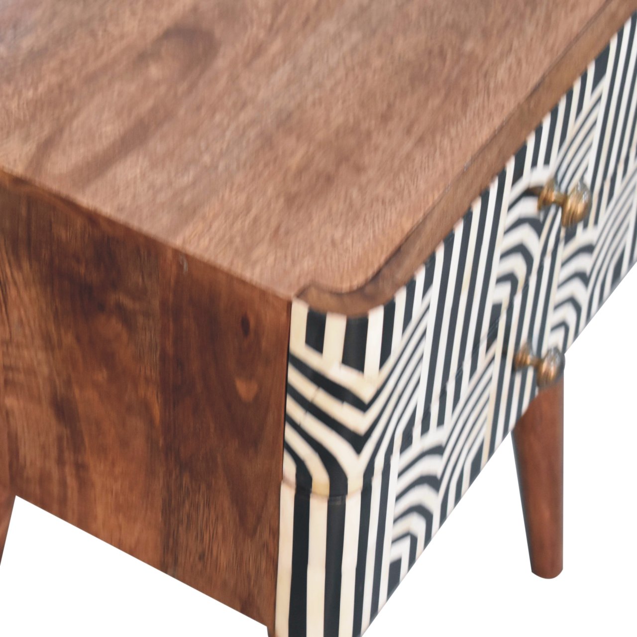 Boho inlay bedside angled view