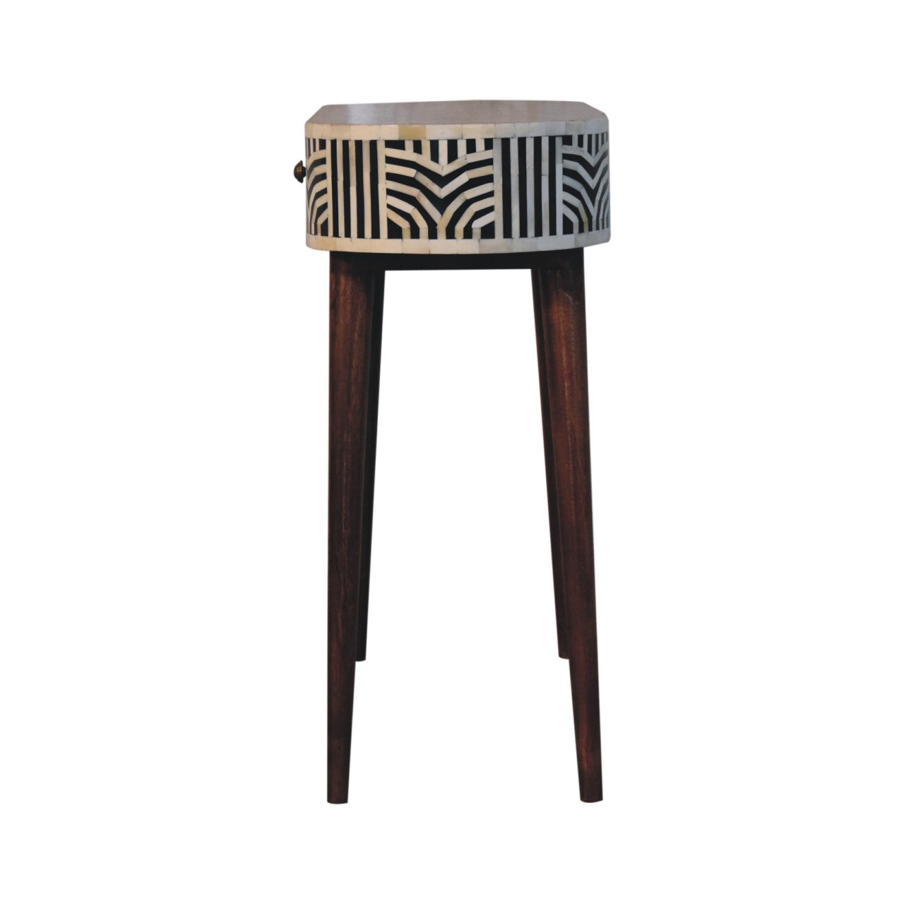 Boho walnut inlay dressing table lifestyle bedroom setting