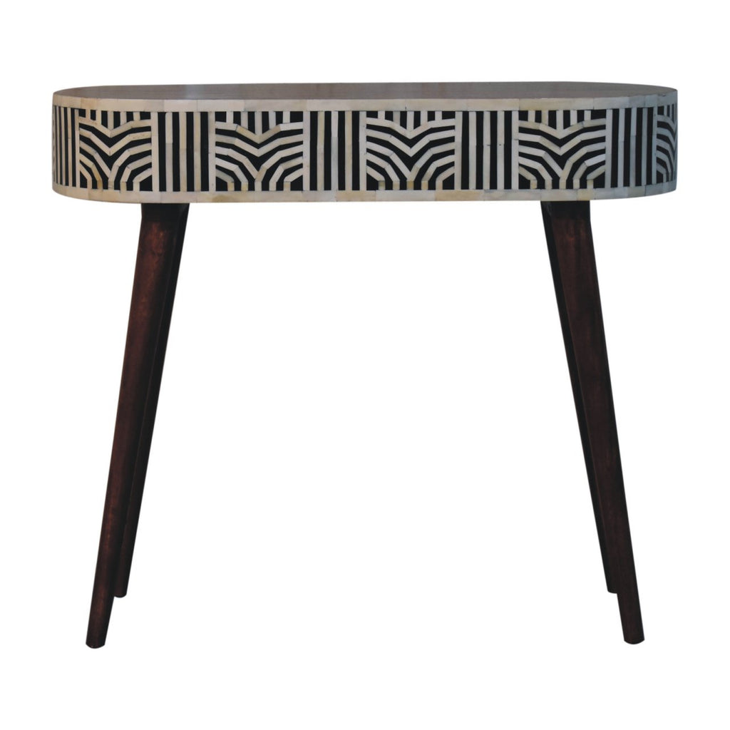 Boho walnut inlay dressing table full room view