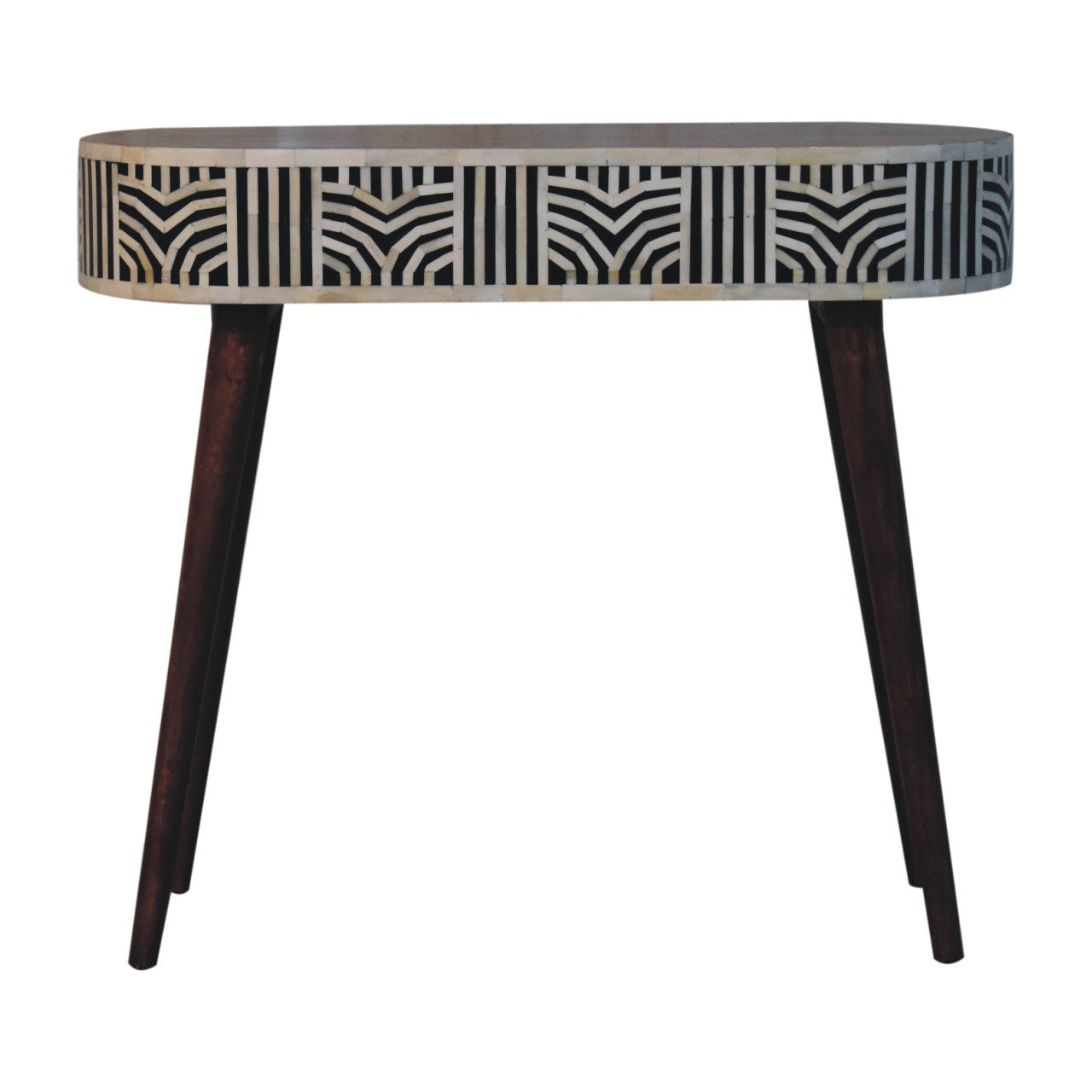 Boho walnut inlay dressing table full room view