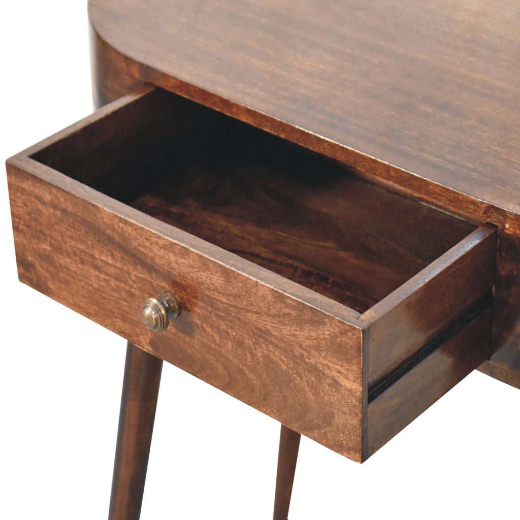 Napa walnut console table rear view