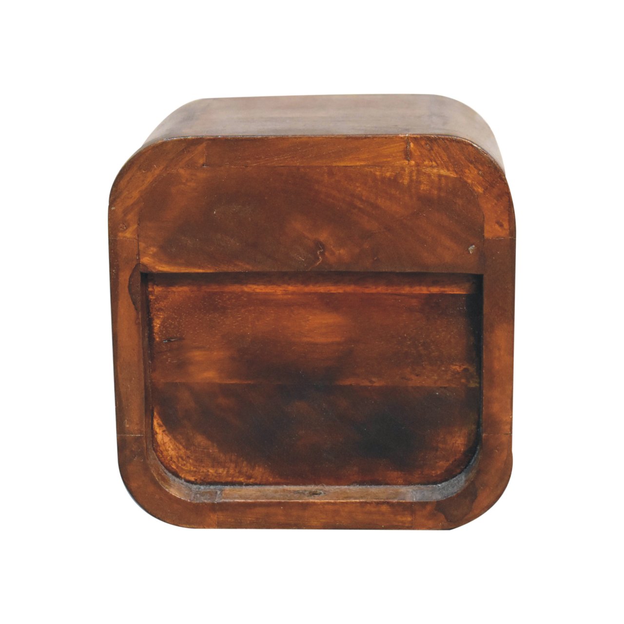 Ultra-compact chestnut floating bedside full room view