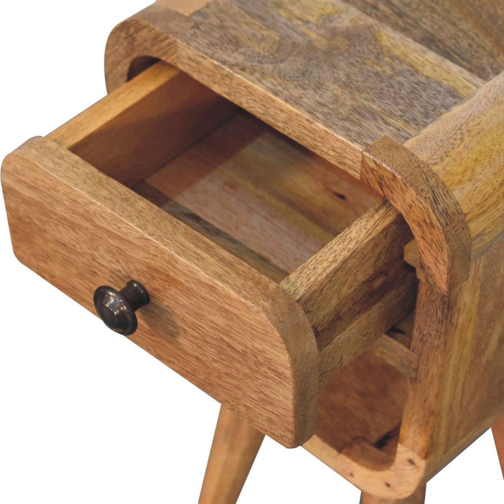 Ultra-compact oak upper-drawer bedside rear view
