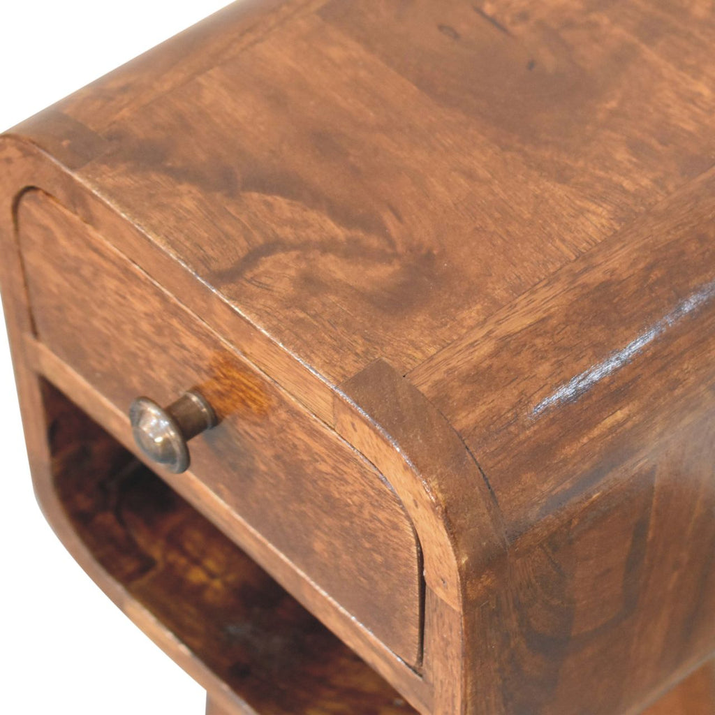 Ultra-compact chestnut bedside rear view