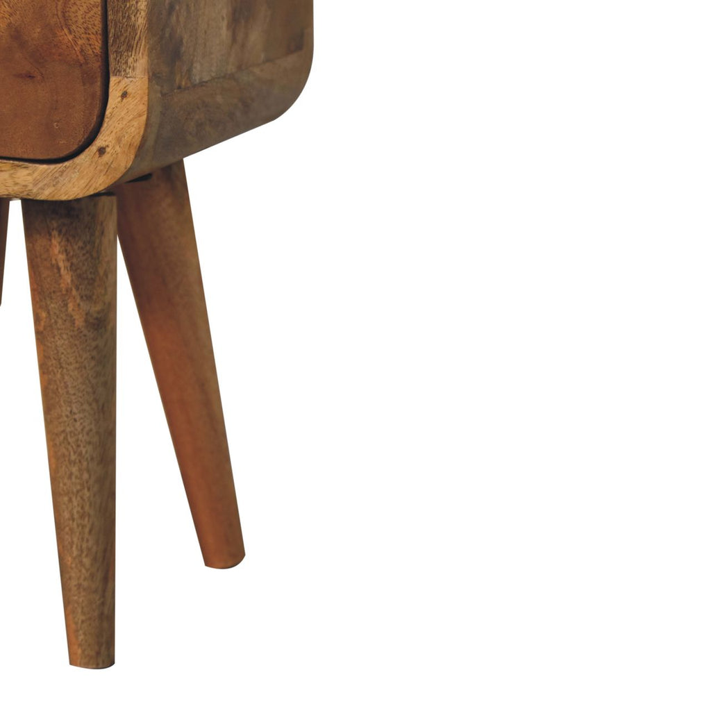 Ultra-compact 2-drawer oak bedside dimensions reference