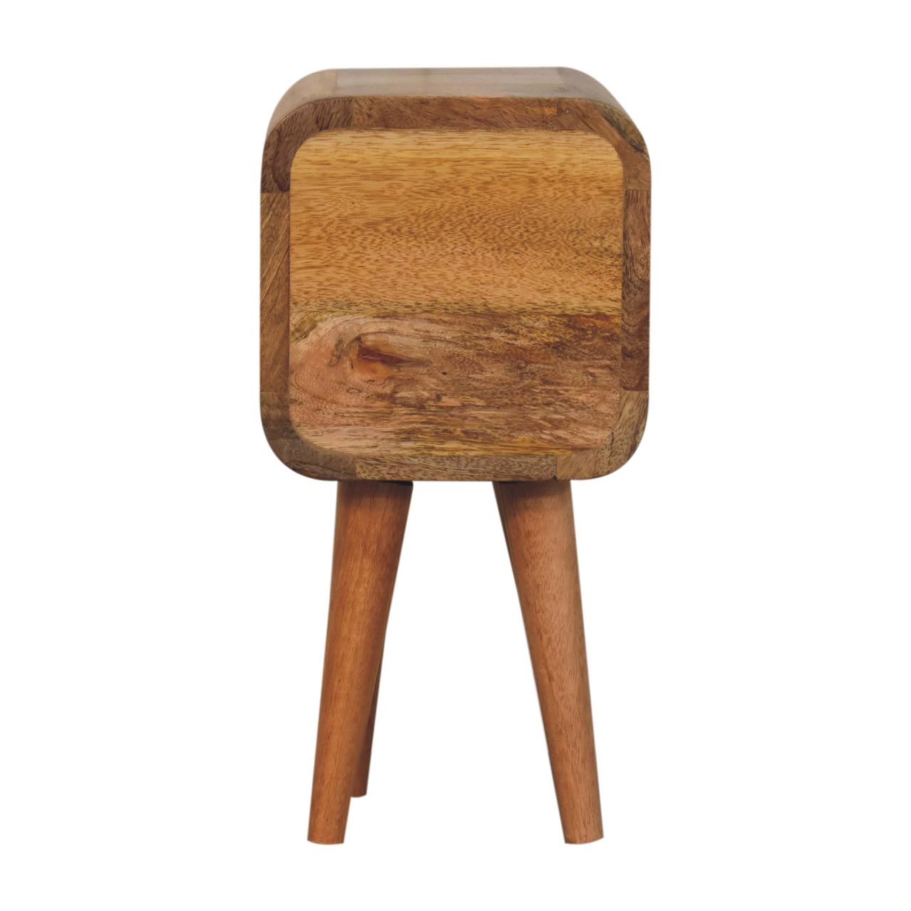 Ultra-compact 2-drawer oak bedside full compact room view