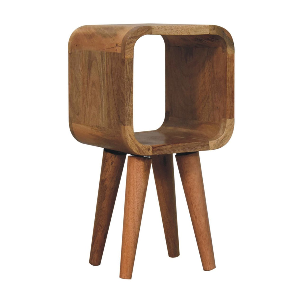 Ultra-compact minimalist oak bedside in minimalist bedroom setting