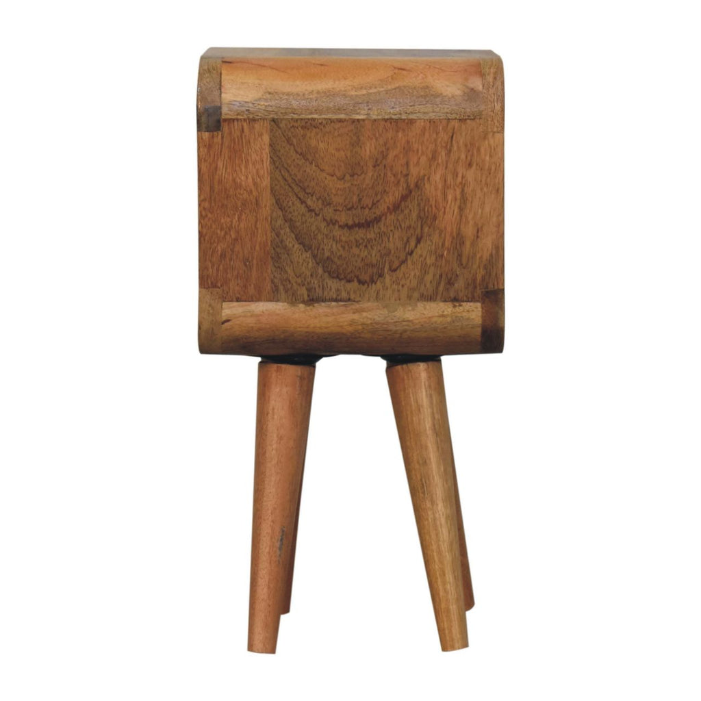 Ultra-compact minimalist oak bedside lifestyle corner setting