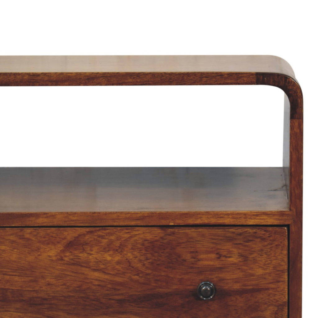 Kenji Solid Wood 2 Drawer Chest - Chestnut Finish