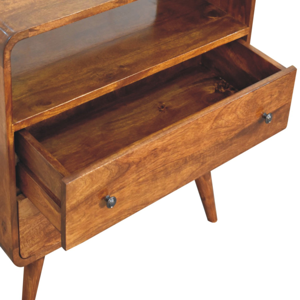 Kenji Solid Wood 2 Drawer Chest - Chestnut Finish