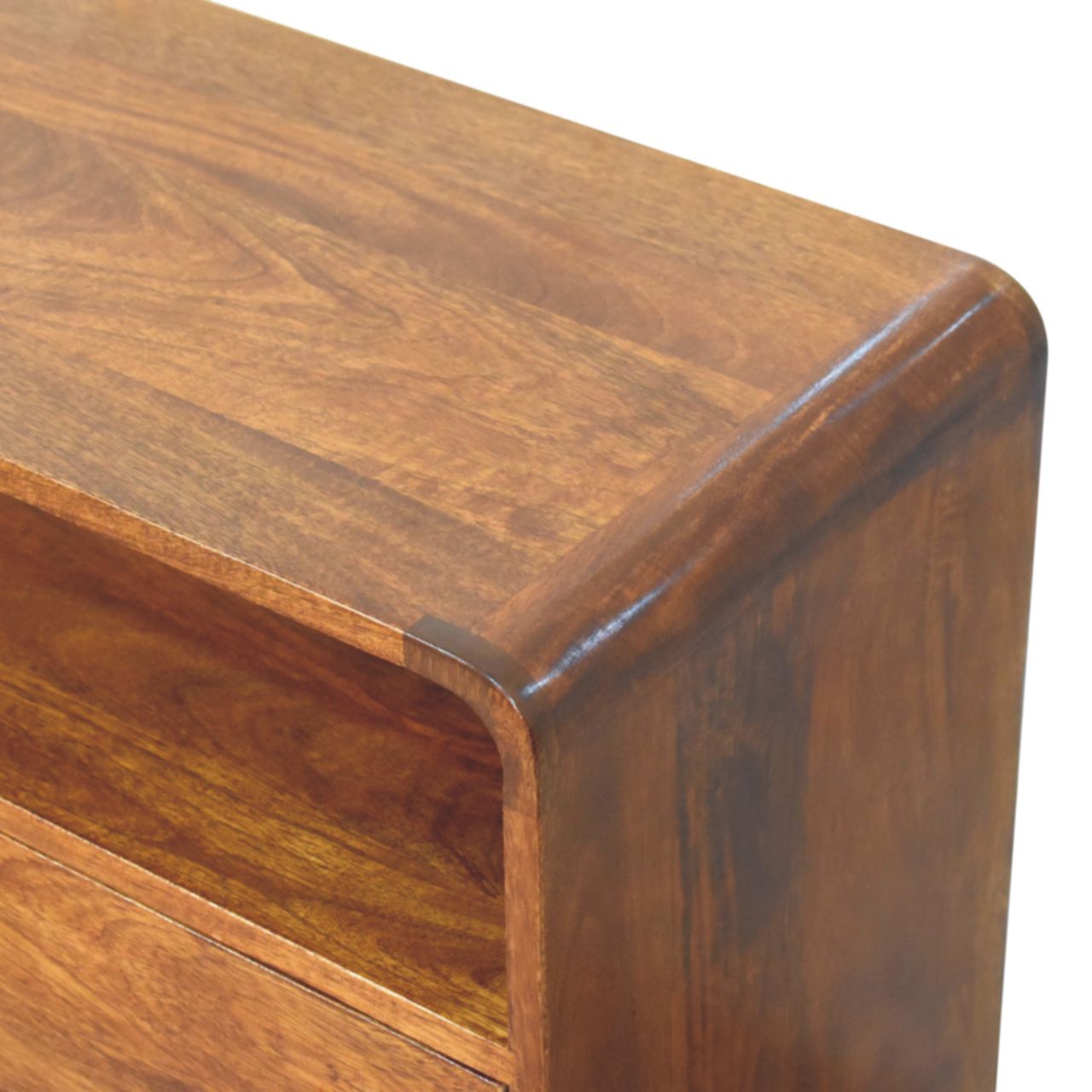 Kenji Solid Wood 2 Drawer Chest - Chestnut Finish