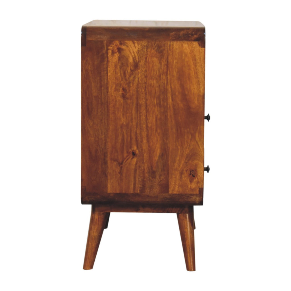 Kenji Solid Wood 2 Drawer Chest - Chestnut Finish
