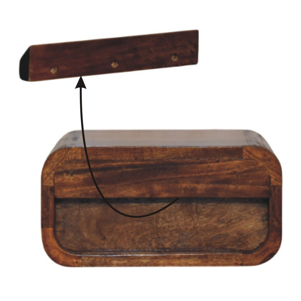 Elora chestnut wall-mounted bedside installation context