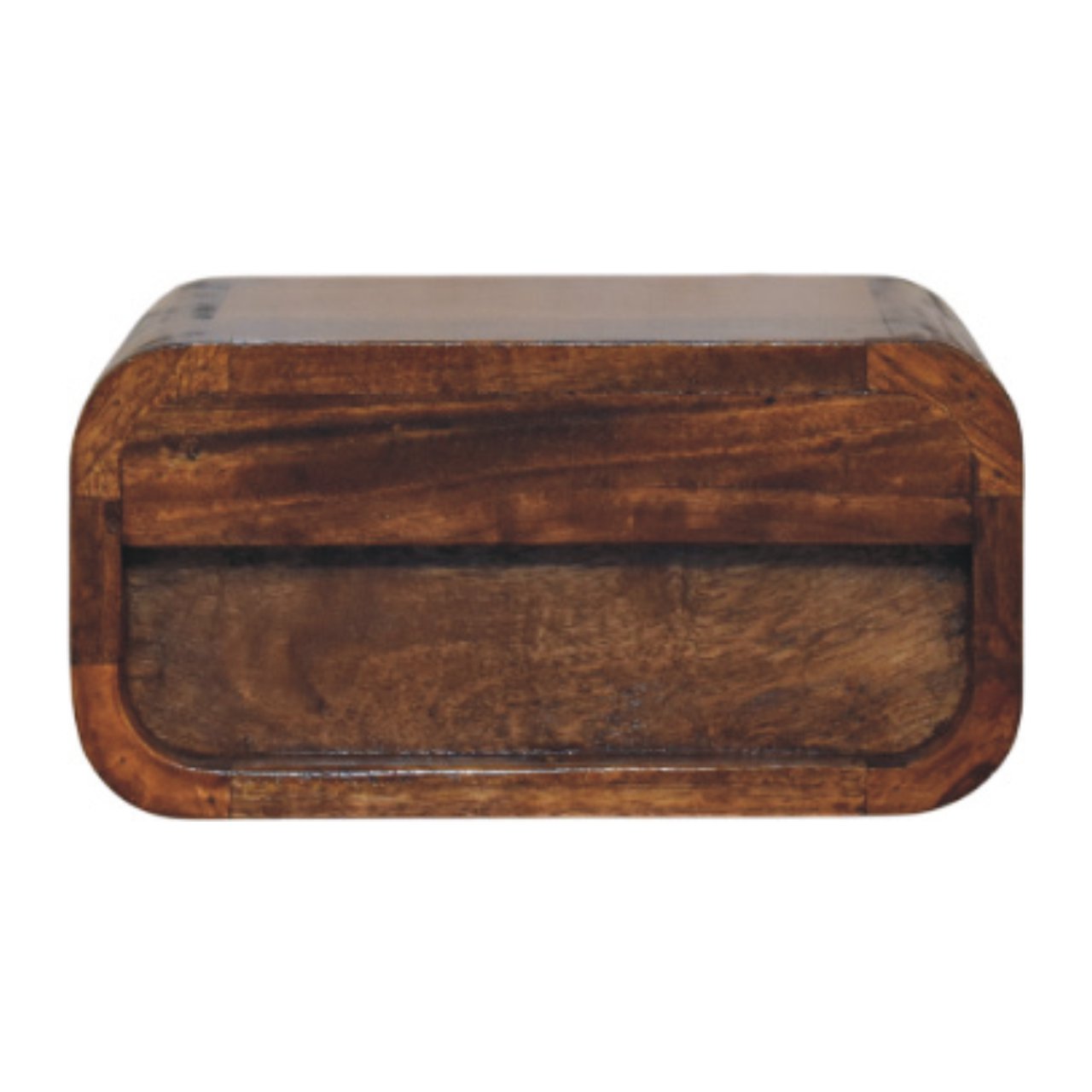 Elora floating chestnut bedside full bedroom wall view