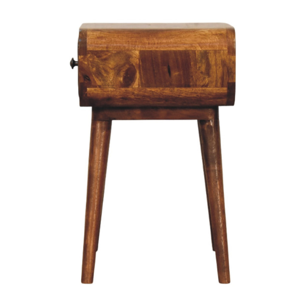 Elora chestnut bedside lifestyle compact bedroom setting