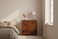 Regency 3-drawer chestnut chest solid mango wood with brass handles – front view