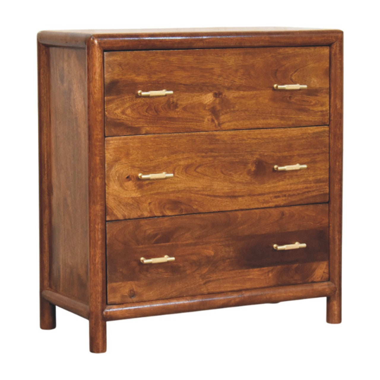 Regency chestnut chest side view showing rounded corners