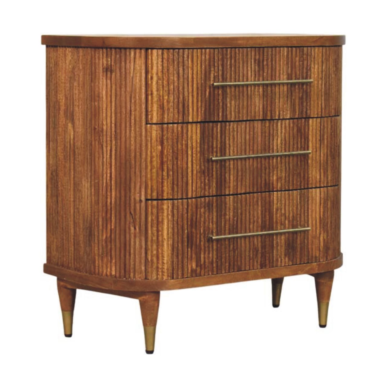 Emerson ribbed chest side view showing tapered legs