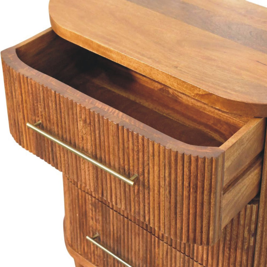 Emerson ribbed chest top surface with bar handles