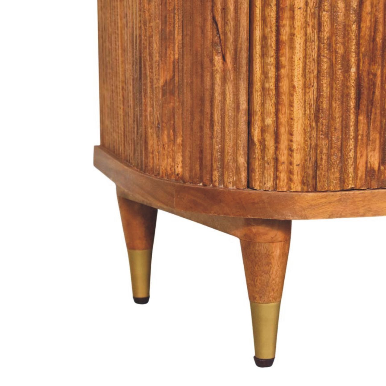Emerson ribbed oak chest angled view showing full profile