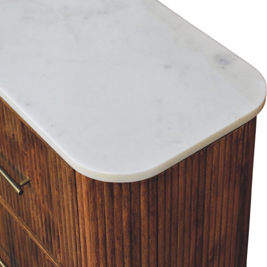 Milan Solid Wood 3 Drawer Chest With Mable Top