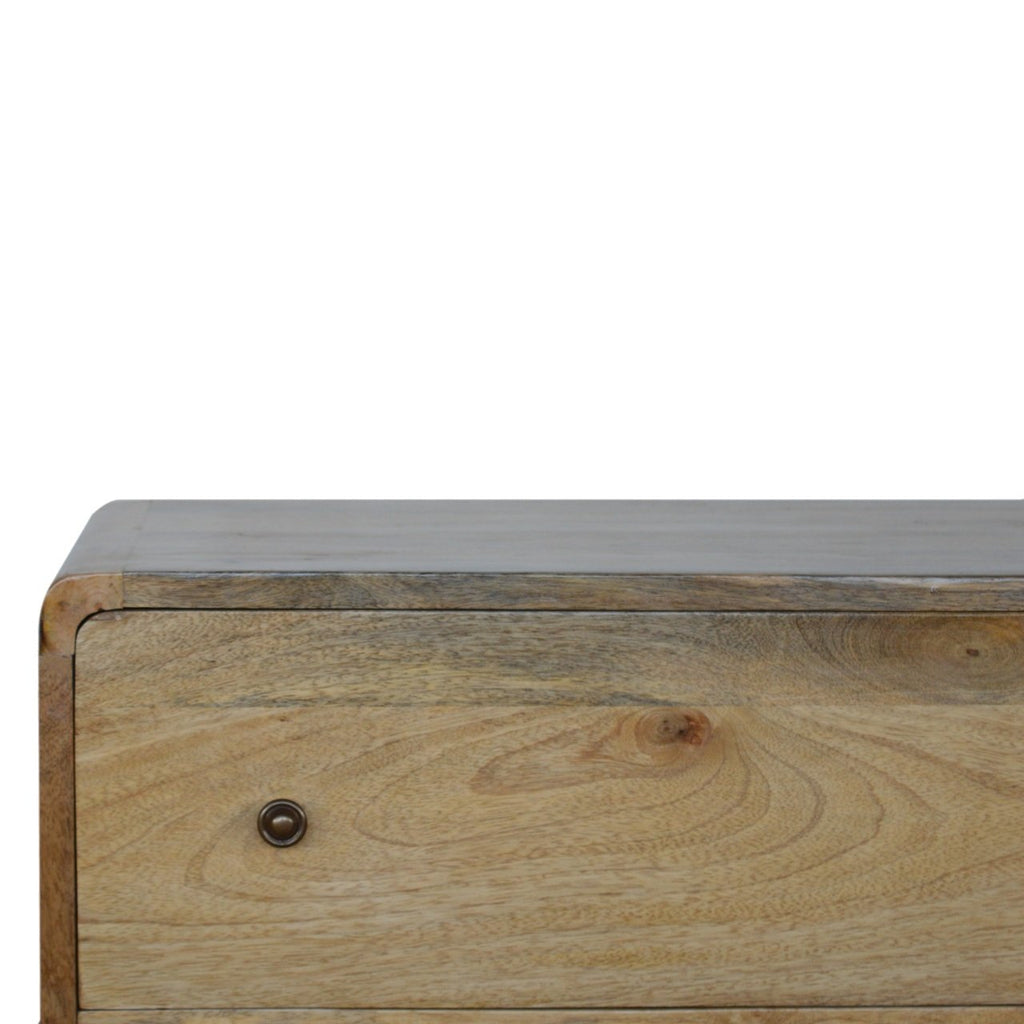 Copenhagen oak chest drawer open showing interior storage