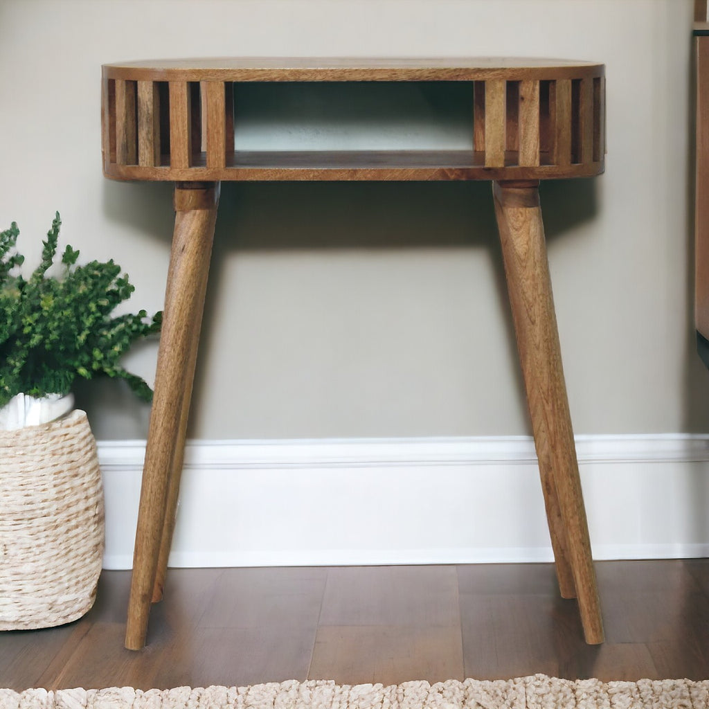 Novella - Japandi Solid Wood Console Table - Oak Finish
