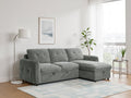 Oslo corner sofa bed in grey – full sofa configuration front view