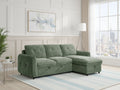 Oslo corner sofa bed in green – full sofa configuration front view