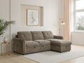 Oslo corner sofa bed in brown – full sofa configuration front view