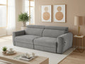 Fortardo electric reclining sofa bed in grey 3-seater – sofa position front view