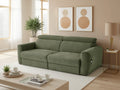 Fortardo electric reclining sofa bed in green 3-seater – sofa position front view