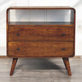 Kenji Solid Wood 2 Drawer Chest - Chestnut Finish