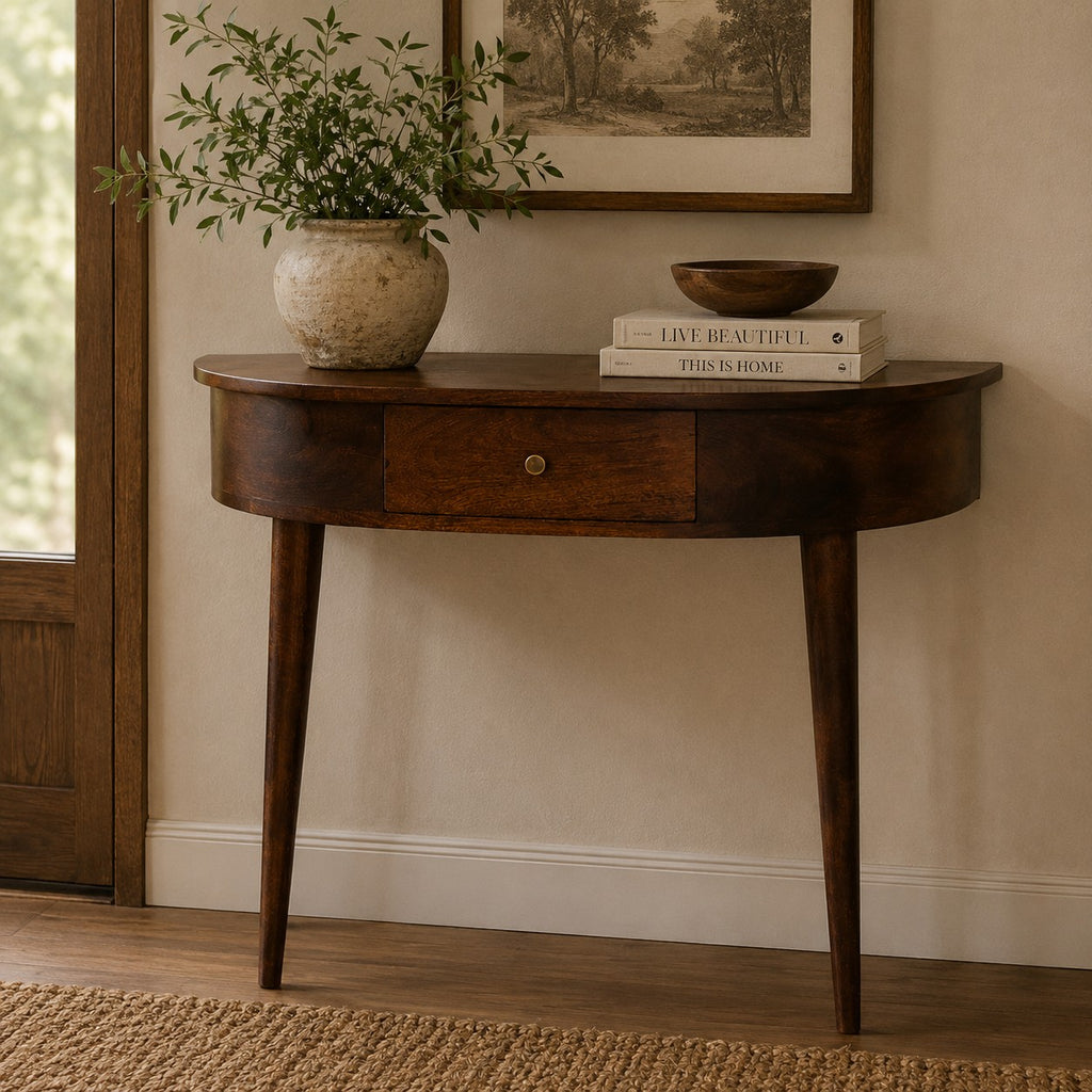 Lean Solid Wood Console Table - Chestnut Console