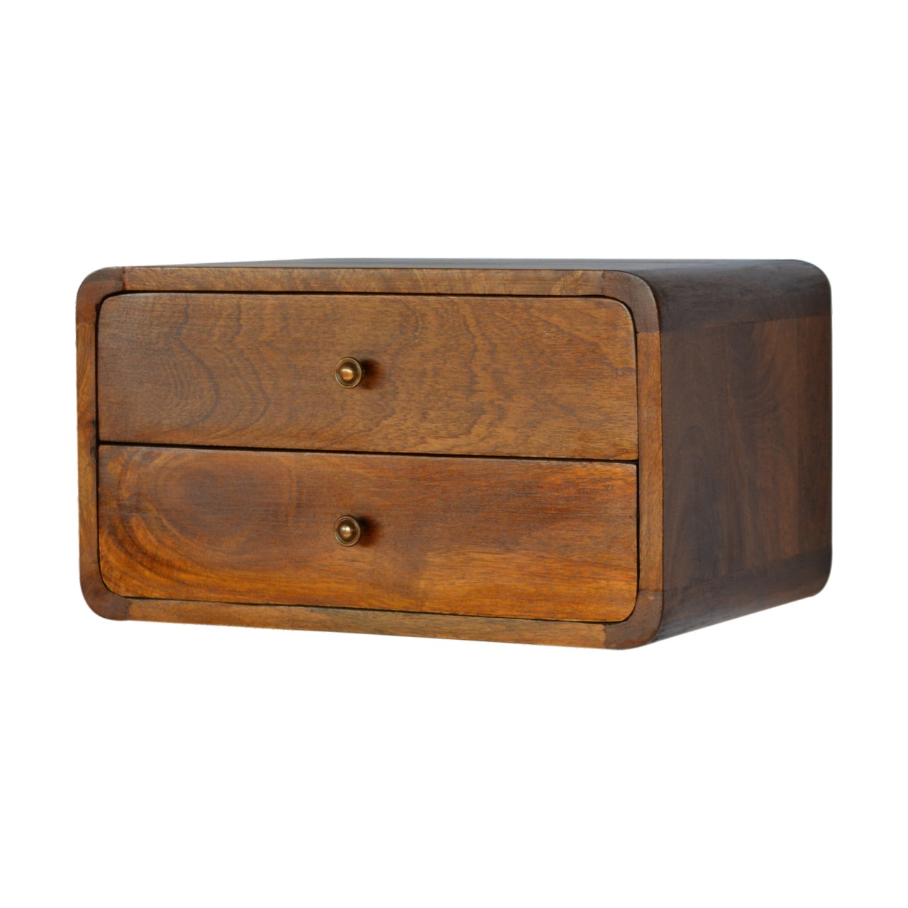 Beaumont chestnut 2-drawer bedside drawers detail