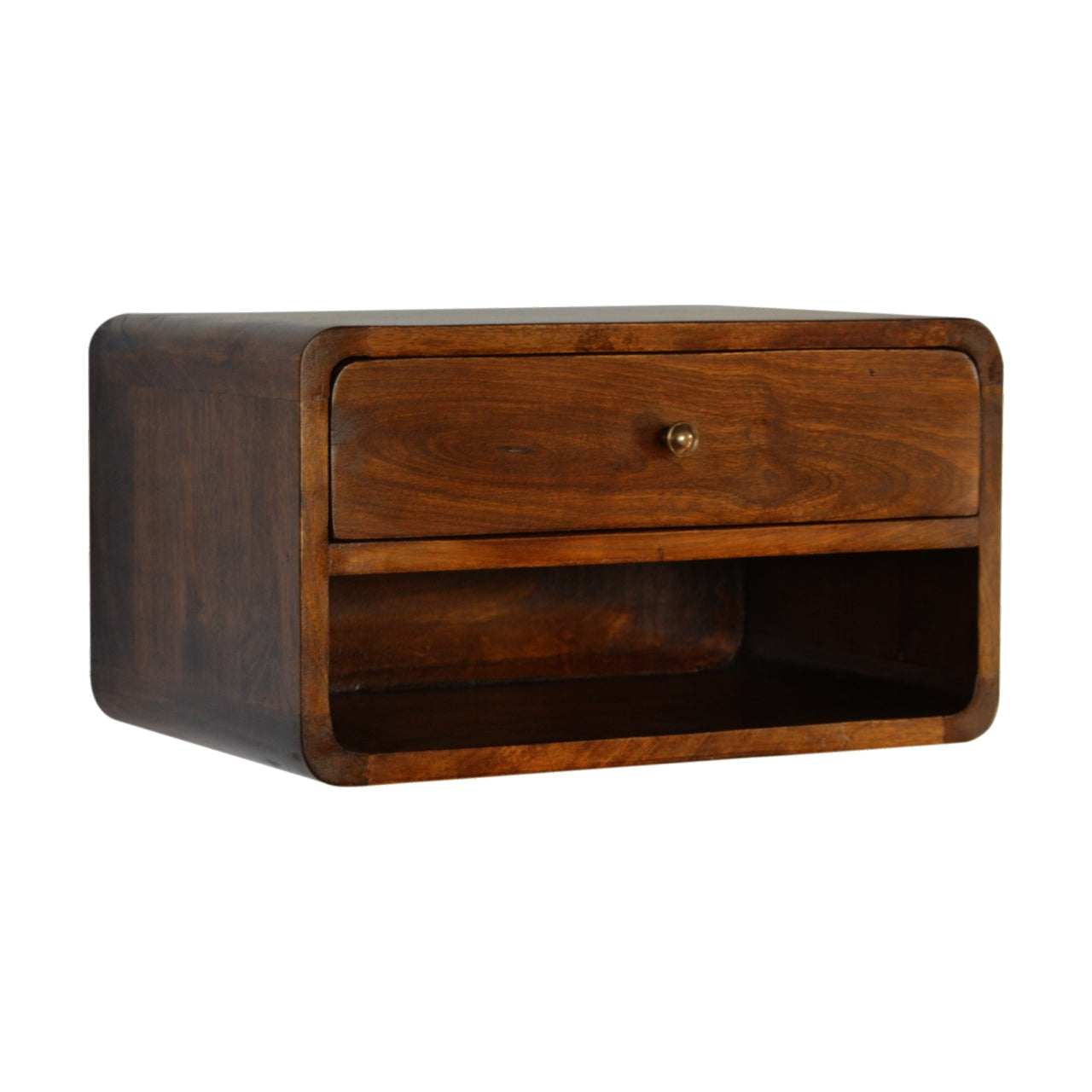 Beaumont chestnut bedside drawer detail with knob