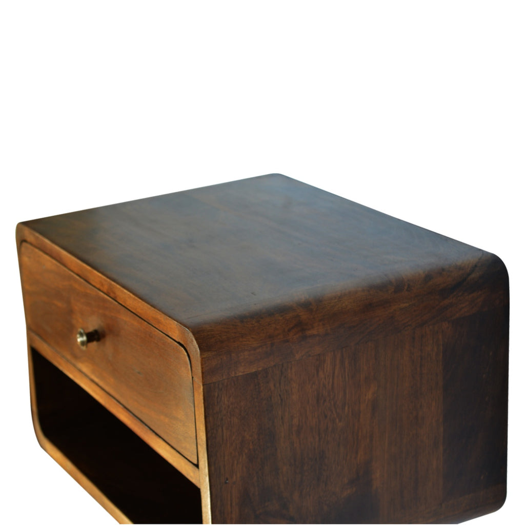 Beaumont chestnut bedside top surface view