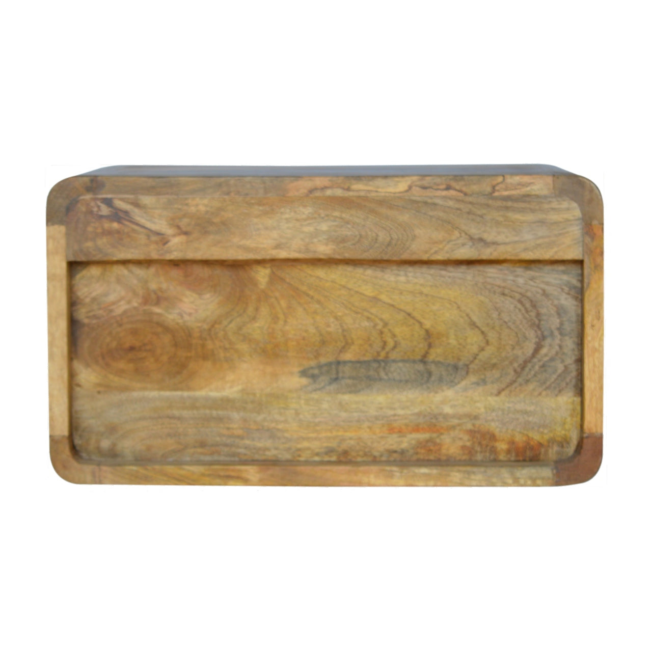 Luna oak floating bedside rear view