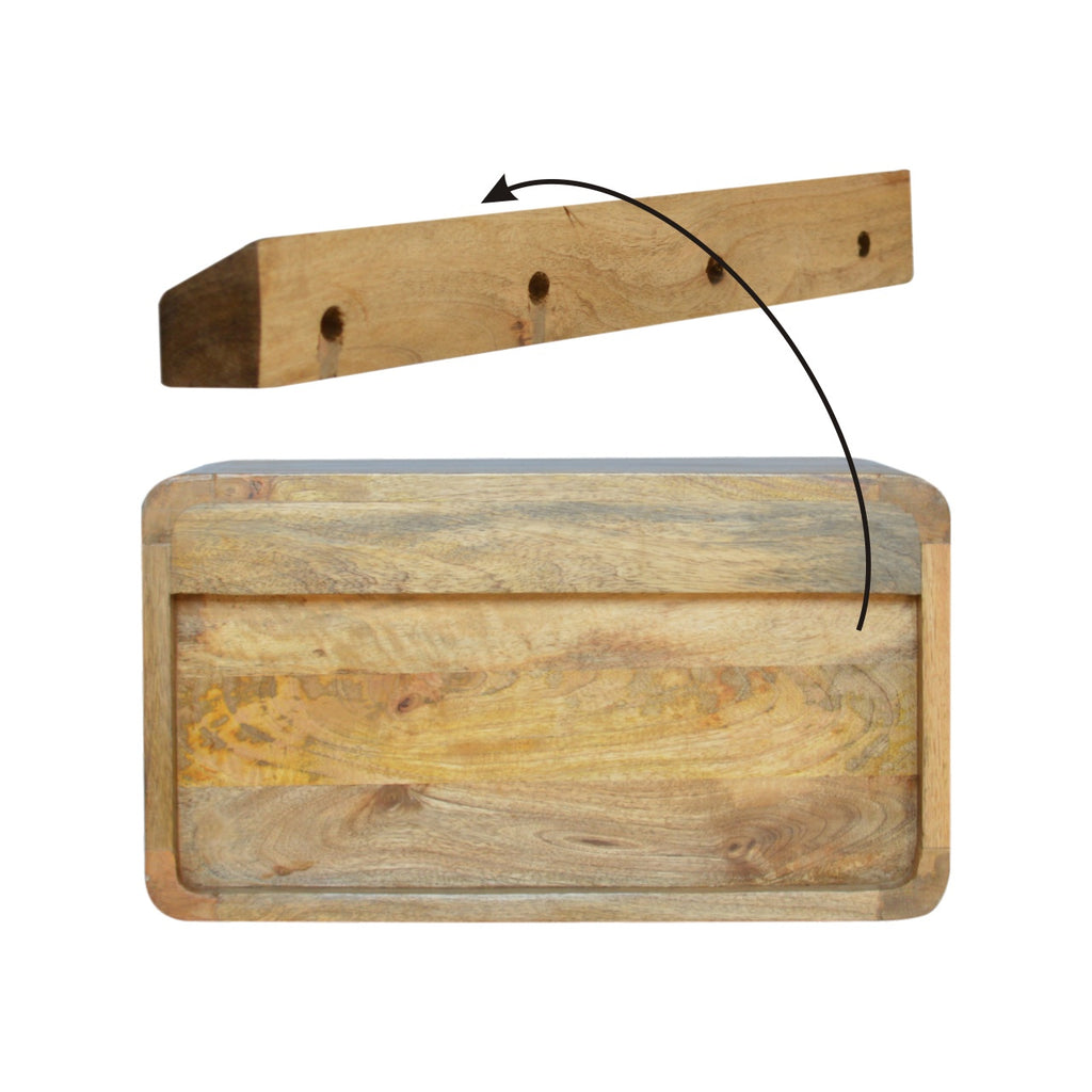 Luna floating oak bedside dimensions scale reference