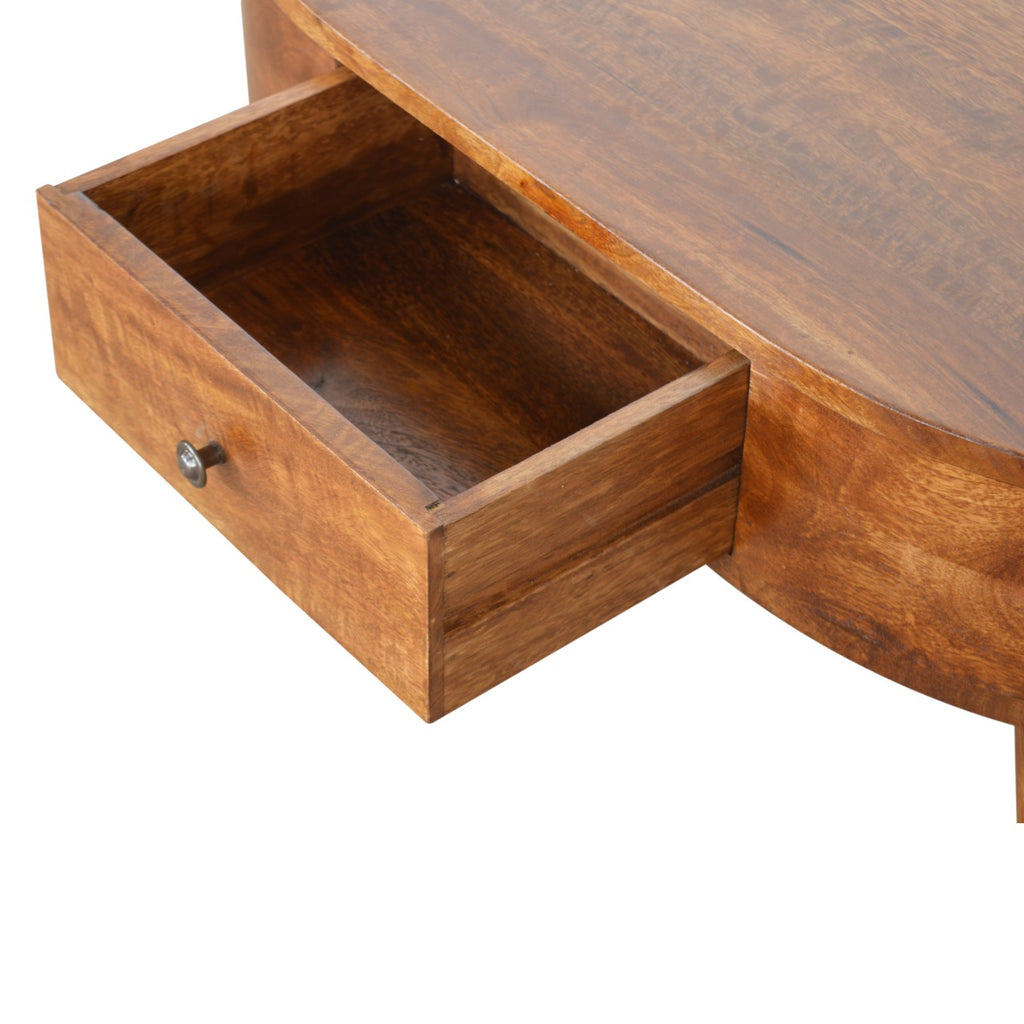 Viola chestnut coffee table drawer closed detail view