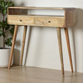 Luna Solid Wood Console Table - Oak Finish