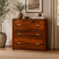 Matteo 3 Drawer Solid Wood Chest - Chestnut Finish